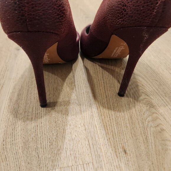 Charles David Burgundy Heels Size 7.5 - Picture 2 of 4
